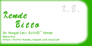 kende bitto business card